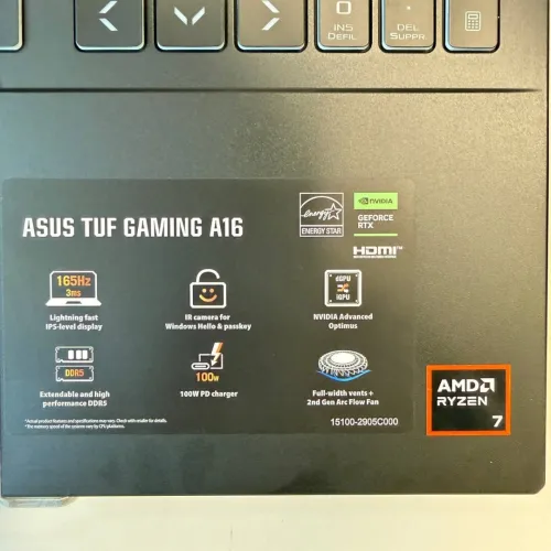 ASUS TUF A16 FA608 RYZEN 7 260H 16GB DDR5 1TB NVME RTX5050 165Hz 100%SRGB