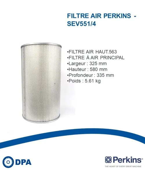 Pièces d'origine Perkins-Filtre à air