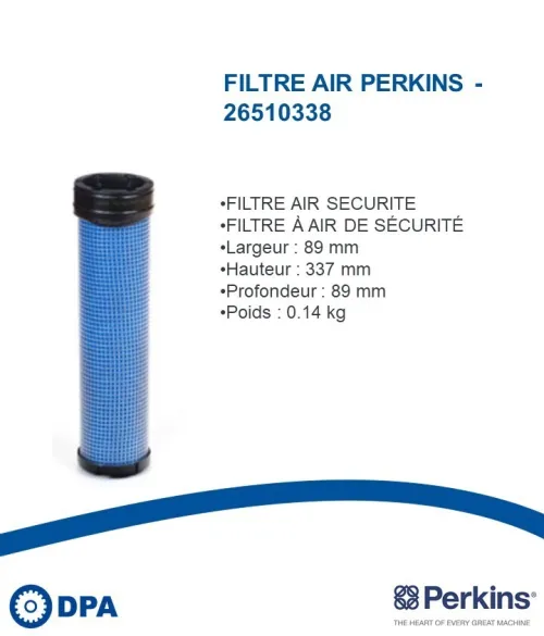 Pièces d'origine Perkins-Filtre à air