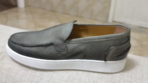 Mocassins homme en cuir gris Made in Italy