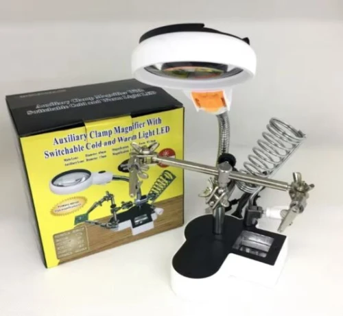 Loupe De Troisième Main MG16126AC2 6X  - Compartiment 3 Piles AA + Câble USB