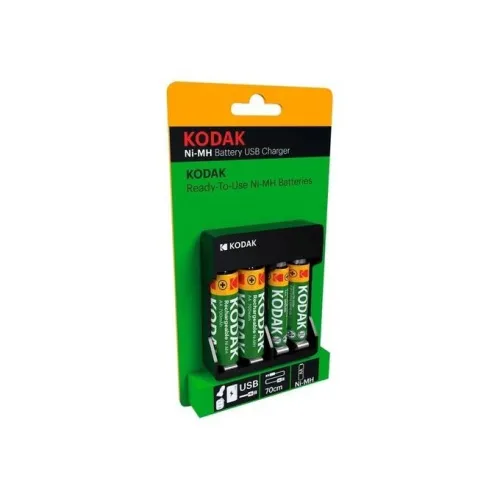 Kodak Chargeur Usb + 4 Batteries AA 2100 mAh  Pile 4xAAA ou 4x AA Rechargeable Ni-mh