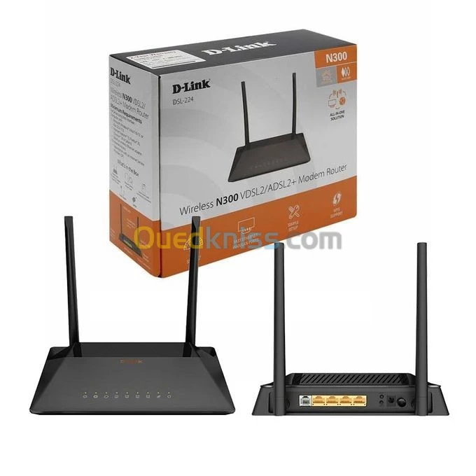 ROUTEUR MODEM D-Link N300 VDSL2/ADSL2 DSL-224