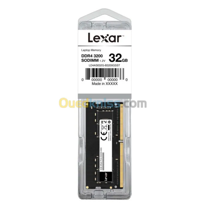 RAM Lexar  32Gb (1x32Go) DDR4 3200 MHz - Haute Performance, PC, Serveur, Gaming, Création