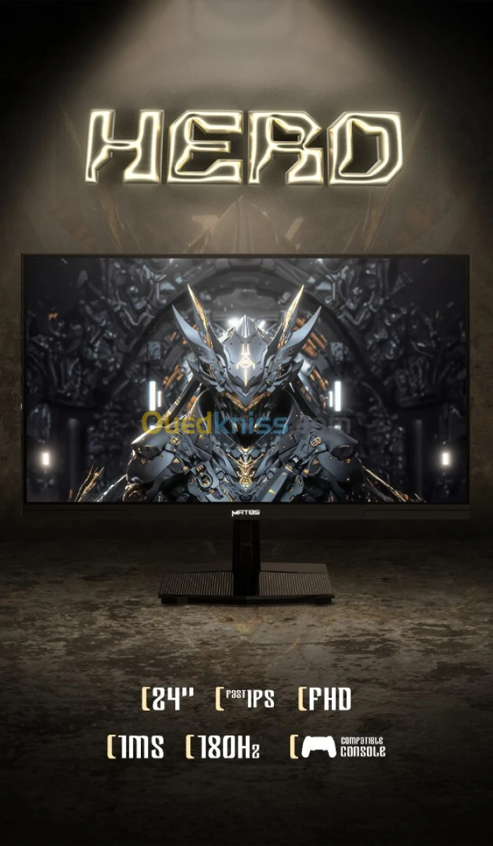 ECRAN MATOS HERO 24" 180HZ 1MS FAST IPS FHD MSG244 GAMING MONITOR 