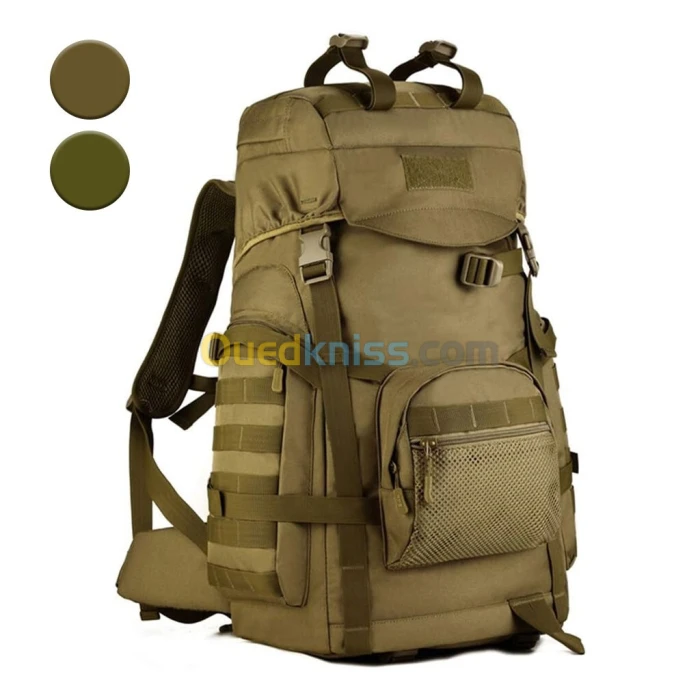 Sac à dos de randonnée tactique Vmokki Sac à dos de trekking 60L étanche avec système Molle JRD2