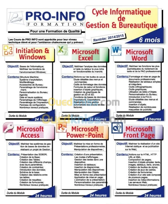 Formation: Informatique de Gestion et Bureautique