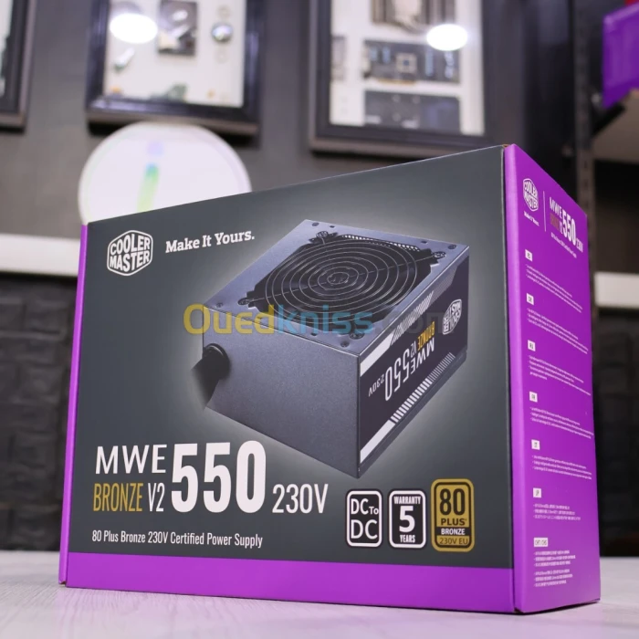 COOLER MASTER MWE 550W V2 - ALIMENTATION 80 PLUS BRONZE - DC TO CD - ATX12V - 2 X PCI-E 6 - NOIR