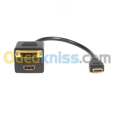 HDMI to 1 x DVI-D + 1 HDMI Splitter / Converter Cable