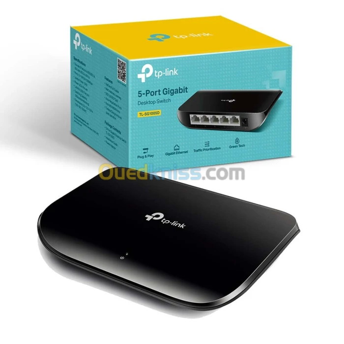 Switch ethernet Commutateur de bureau TP-Link TL-SG1005D Gigabit à 5 ports 10/100/1000 Mbps