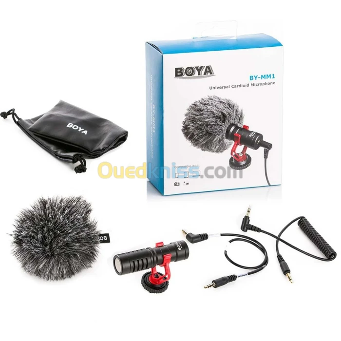 Microphone de Studio à condensateur 3.5mm BOYA BY-MM1 pour caméra et enregistrement vidéo