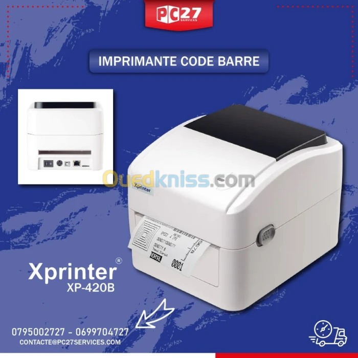 IMPRIMANTE CODE BARRE XPRINTER XP-420B(108MM) USB+LAN /REF:2348