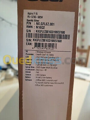 Laptop Acer aspire i5 7200u 15.6" NVIDIA 940 Mx