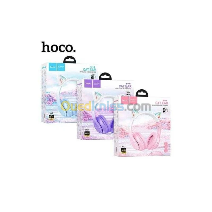 Casque Sans Fil Bluetooth Hoco Rgb Cat Ear Multi-Couleurs