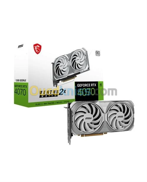 CARTE GRAPHIQUE GEFORCE RTX 4070 - 12 GO GDDR6X PCIE 4.0 HDMI, 3 X DISPLAYPORT BLANC