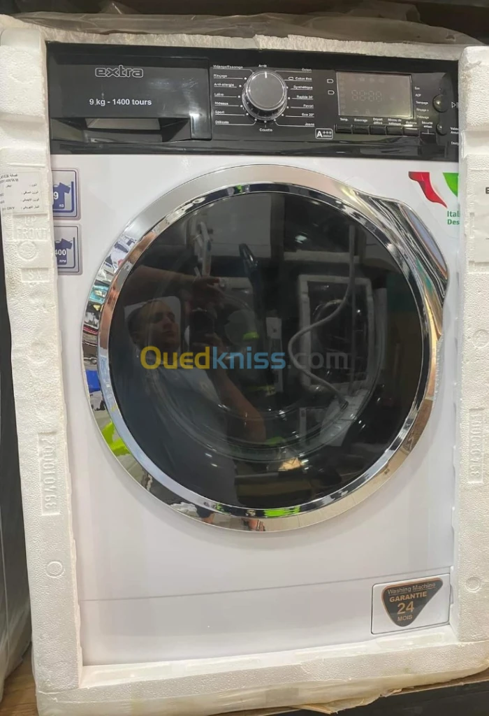 Machine a laver EXTRA 9kg blanc noir 