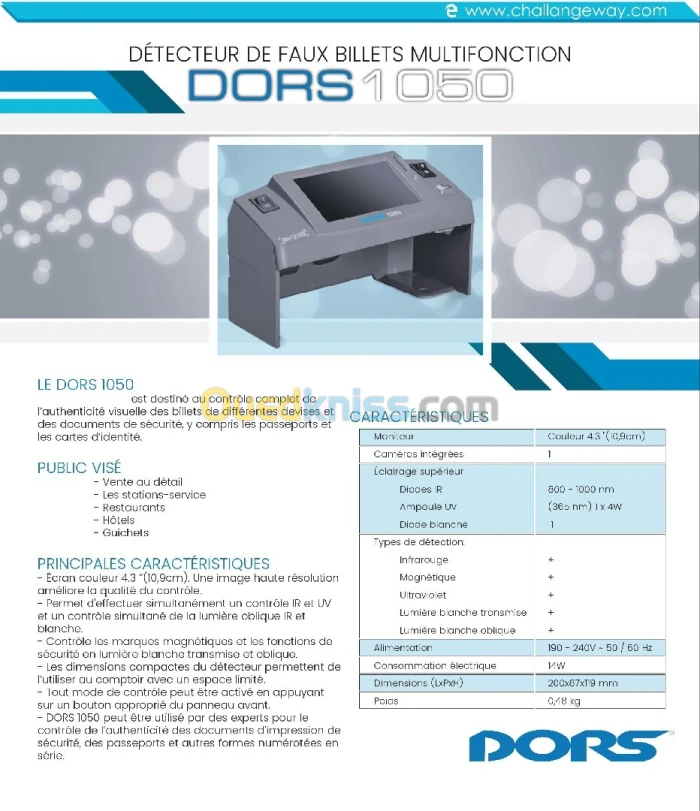 Detecteur de billets dors 1050