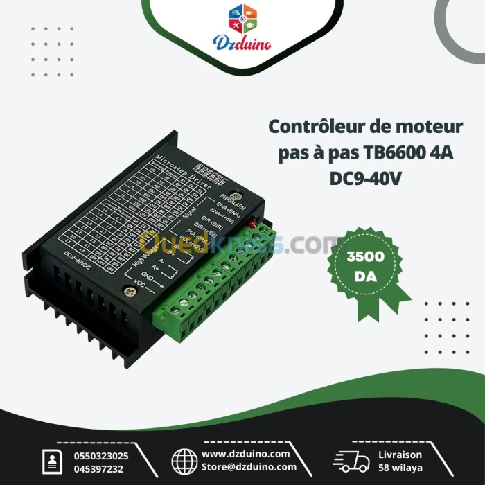 Contrôleur de moteur pas à pas TB6600 4A DC9-40V