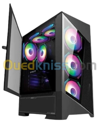 VORTEX TITAN - BOITIER MOYEN TOUR ATX - VERRE TREMPÉ - 360mm - 4 FAN ARGB - AIRFLOW - BLACK