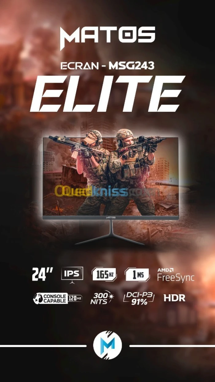 MONITEUR MATOS MSG243 ELITE 24 FHD 165HZ IPS