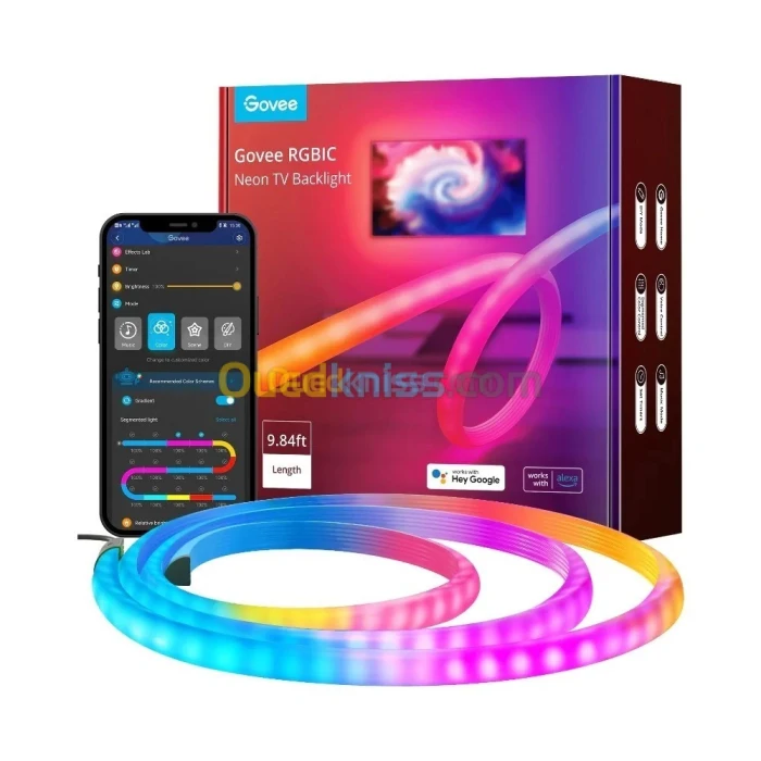 GOVEE RGBIC NEON TV BACKLIGHT - 3M 9.84FT - H61B2 - WIFI + BLUETOOTH - GOOGLE - MULTI MODES - MUSIC