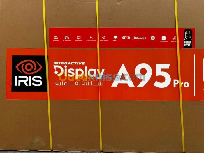 ECRAN INTERACTIF IRIS A95 PRO 75" - MTK9666 - 4G - 32G - 4K 60HZ - TOUCH SCREEN - WIFI 5 - SUPPORT