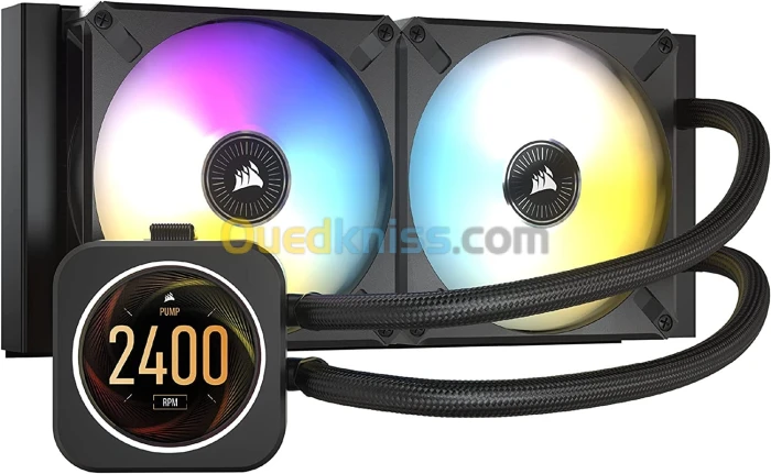 Corsair iCUE H100i ELITE Refroidisseur Liquide pour Processeur à Écran LCD 