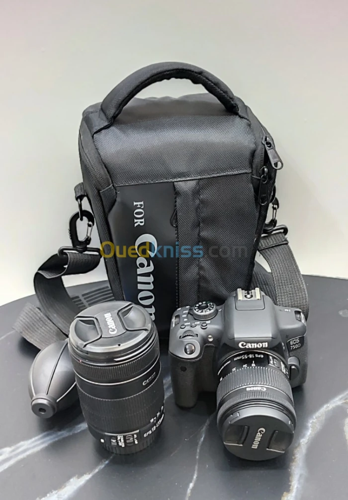 Canon 750d 10/10 + Objectif 18-55 + Objectif 18-135 + Batterie Pochette Chargeur