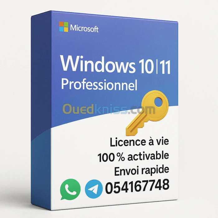 LICENCES WINDOWS 10/11/7 PRO ACTIVATION EN LIGNE original à vie 