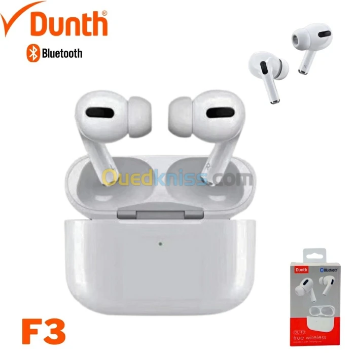 Écouteurs sans fil bluetooth, écouteur mains libres, couleur blanc DUNTH DU-F3