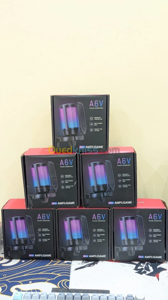 FIFINE AmpliGame A6V USB Microphone RGB for Gaming