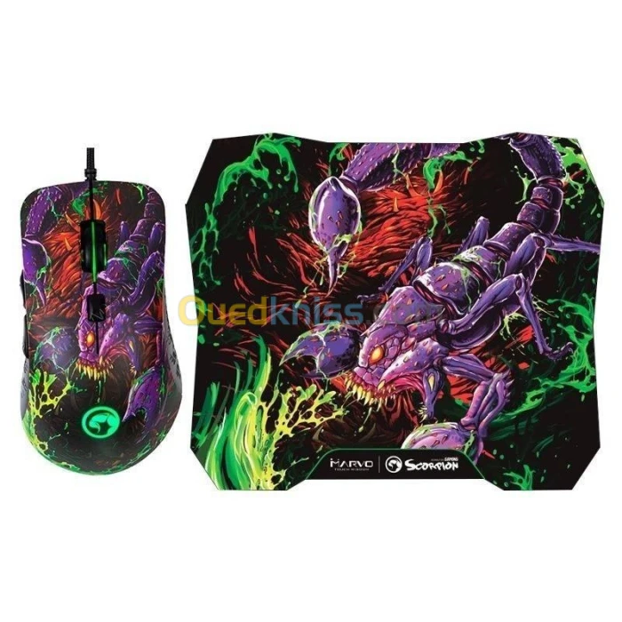 Kit Gaming MARVO Scorpion G932+G20 Souris 4000 DPI + Tapis