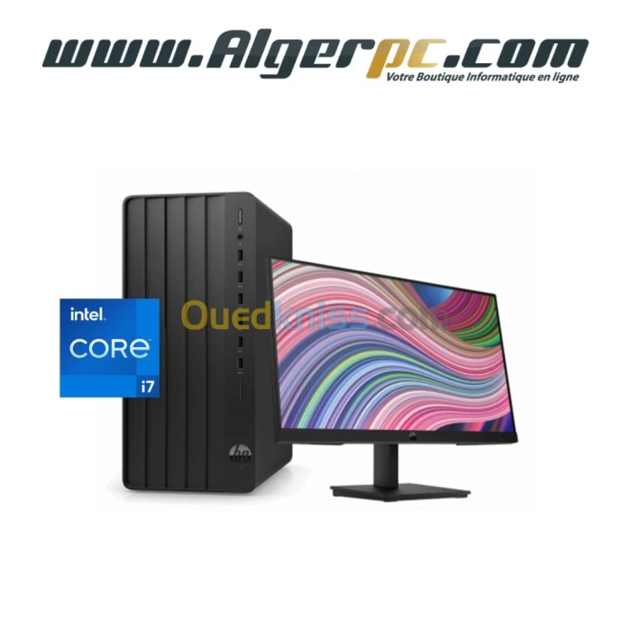 Desktop HP Pro 290 G9 Core i7 12700/8Go/512Go SSD/Intel UHD 770/Wifi/Ecran HP P22V G5/Win 11 pro