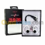 Head phone Ecouteur Bluetooth 5.0 YG-X9-TWS - Blanc-Noir