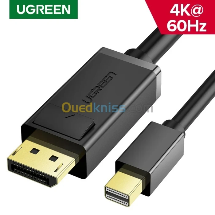 Câble Mini Displayport ( Thunderbolt 2 ) Mâle Vers Displayport 1.2 4K , 1,5 Mètre bidirectionnel