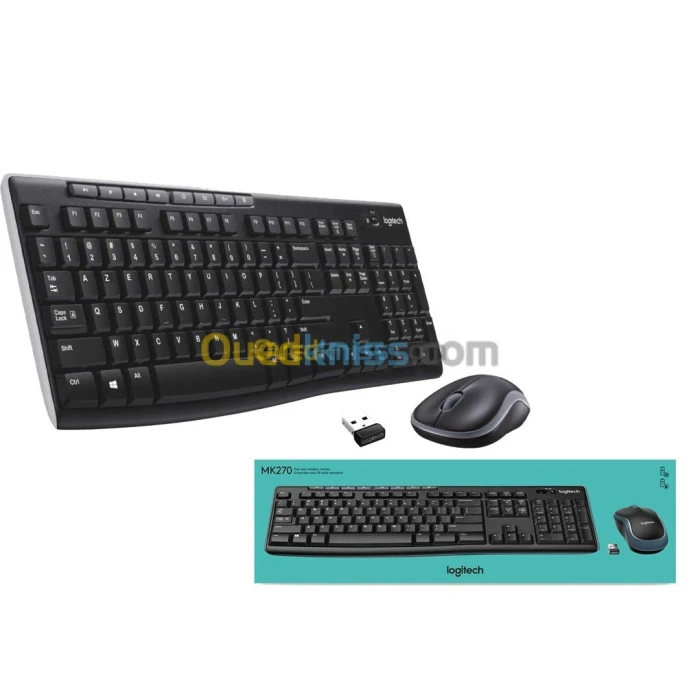 Ensemble ( Pack / Kit ) Clavier Souris Logitech MK270 Sans Fil/Azerty