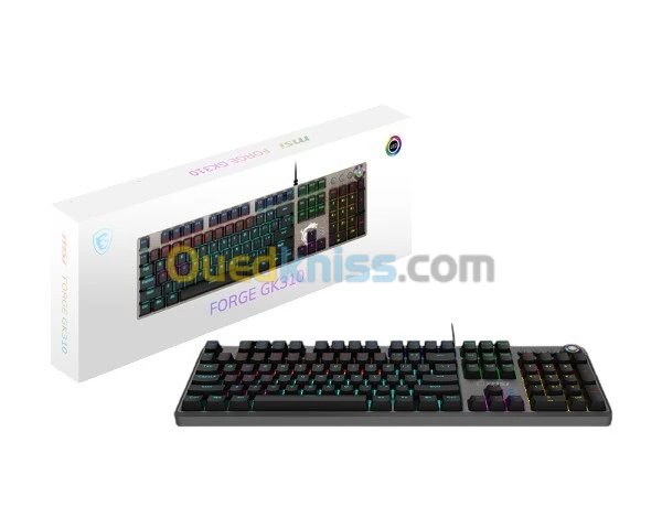 CLAVIER MSI FORGE GK310 RGB MECANIQUE RED SWITCH 