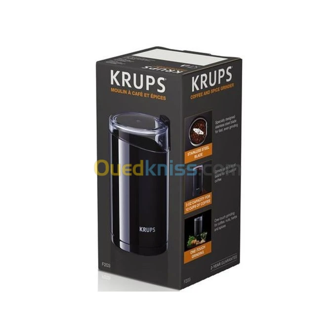 KRUPS F203 Moulin à épices et à café électrique 200W 85G  مطحنة القهوة والتوابل الكهربائية  