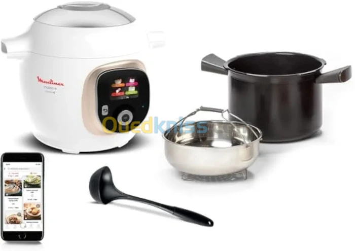 COOKEO MOULINEX Multicuiseur CE86DA10 COOKEO Connect blanc 200 recettes