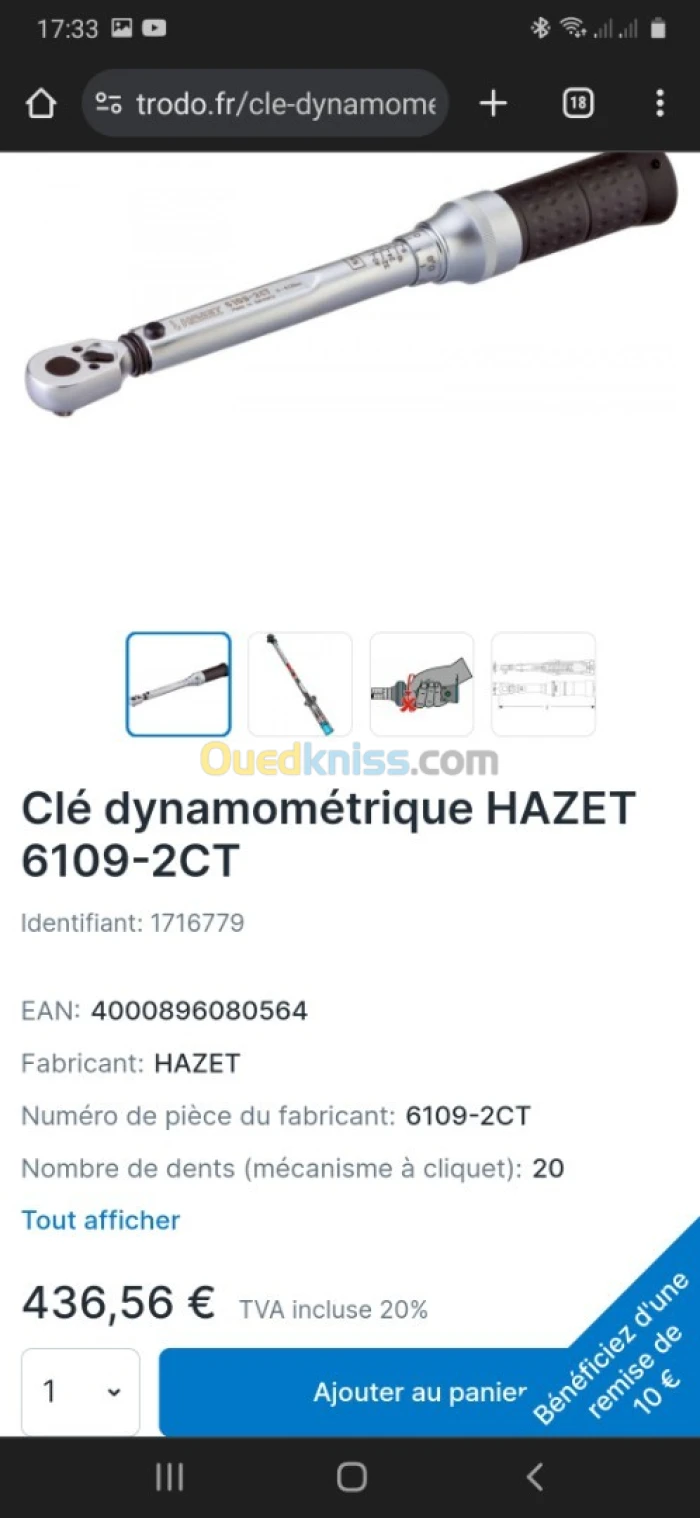 Cle dynamometrique hazet allemand