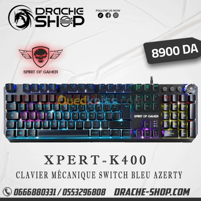 Clavier mécanique bleu switch Xpert K400