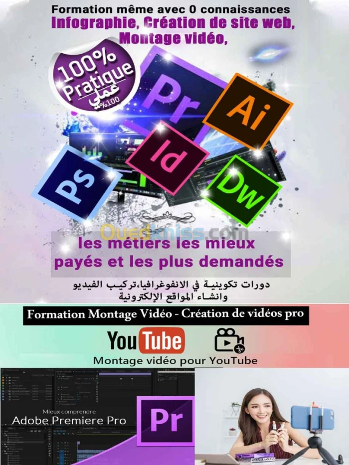 Formations Infographie, Montage Vidéo et Création de Site Web