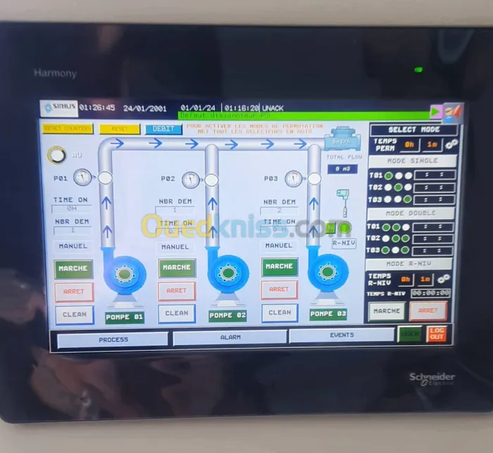 Projet: Station d'épuration des eaux usées (STEP) 3x200KW Démarreur Progressif ABB Automate SIEMENS 