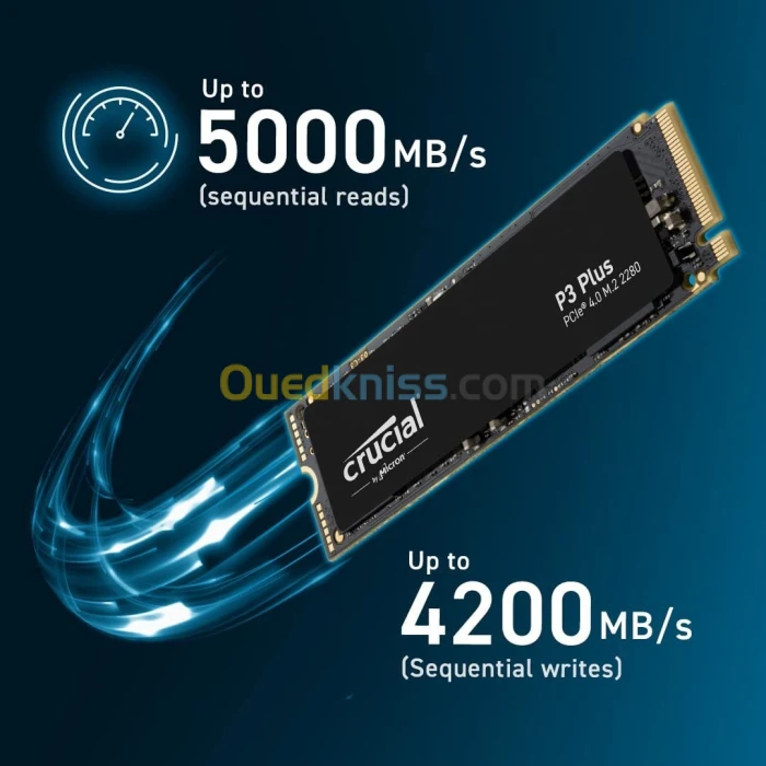 SSD Crucial P3 Plus 5000 Mb/S 2000 Go M.2 PCI 4.0