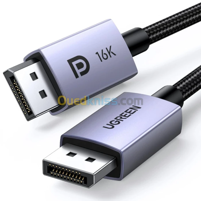 UGREEN Cable DisplayPort 2.1 Câble DP 2.0 Supporte 16K 30Hz 8K 60Hz 4K 240Hz 80Gbps HDR HDCP (2M)