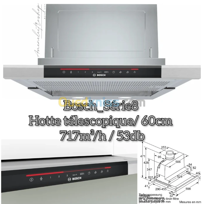Hottes télescopique/ Encastrables; Bosch & Siemens & Rosières