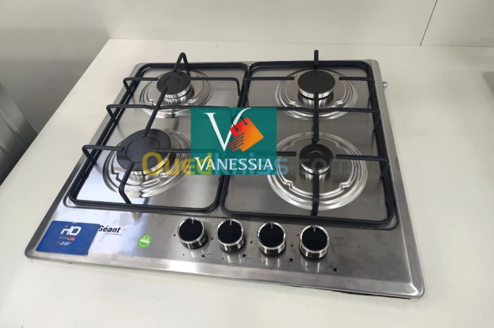 (OFFRE SPÉCIALE) Plaque chauffante géant inox 4 feux + Hotte marque géant inox
