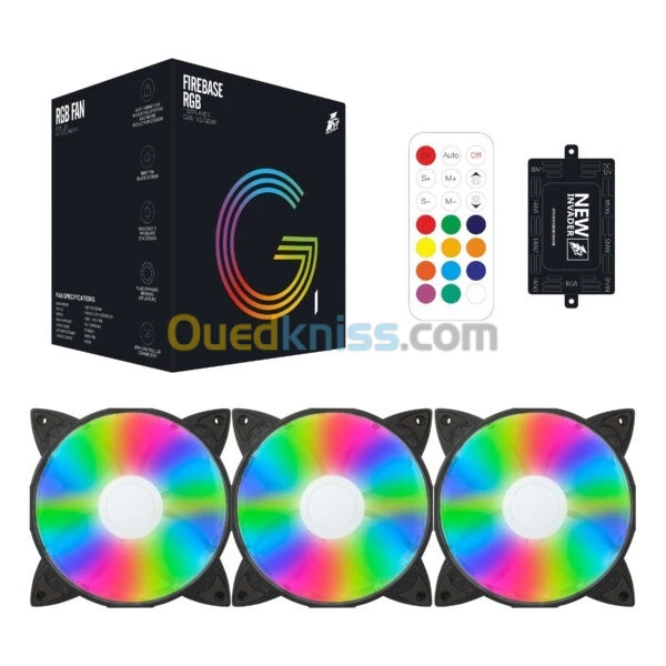 Ventilateur First Player RGB COMBO G1 (3 ventillo+HUB+commande)