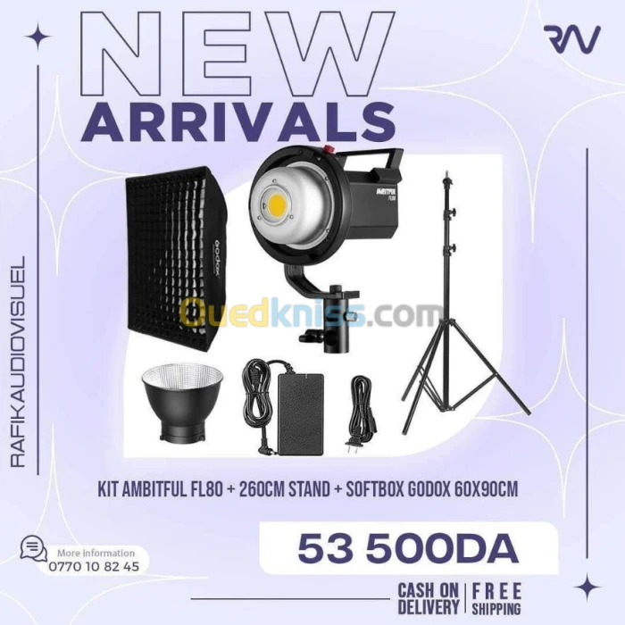 Kit lumière continue Ambitful FL80W 