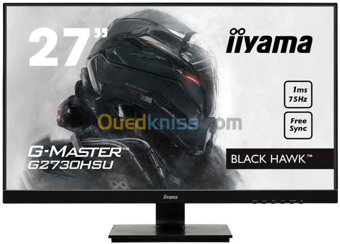 MONITEUR IIYAMA 27" 1920 x 1080 - 75HZ - TN - 1 ms--16/9-VGA/HDMI/DisplayPort - Noir G2730HSU-B1
